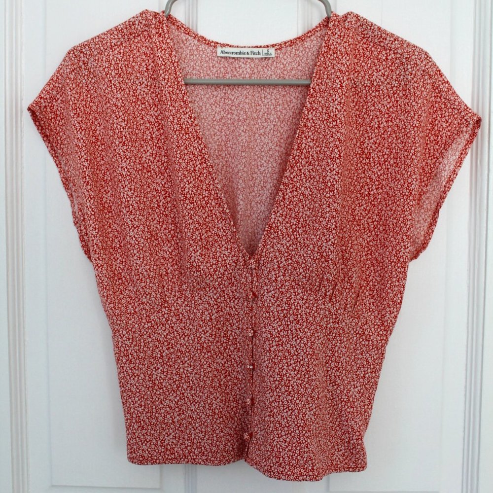 Abercrombie and Fitch Floral Short Sleeved Smock Top Size Small